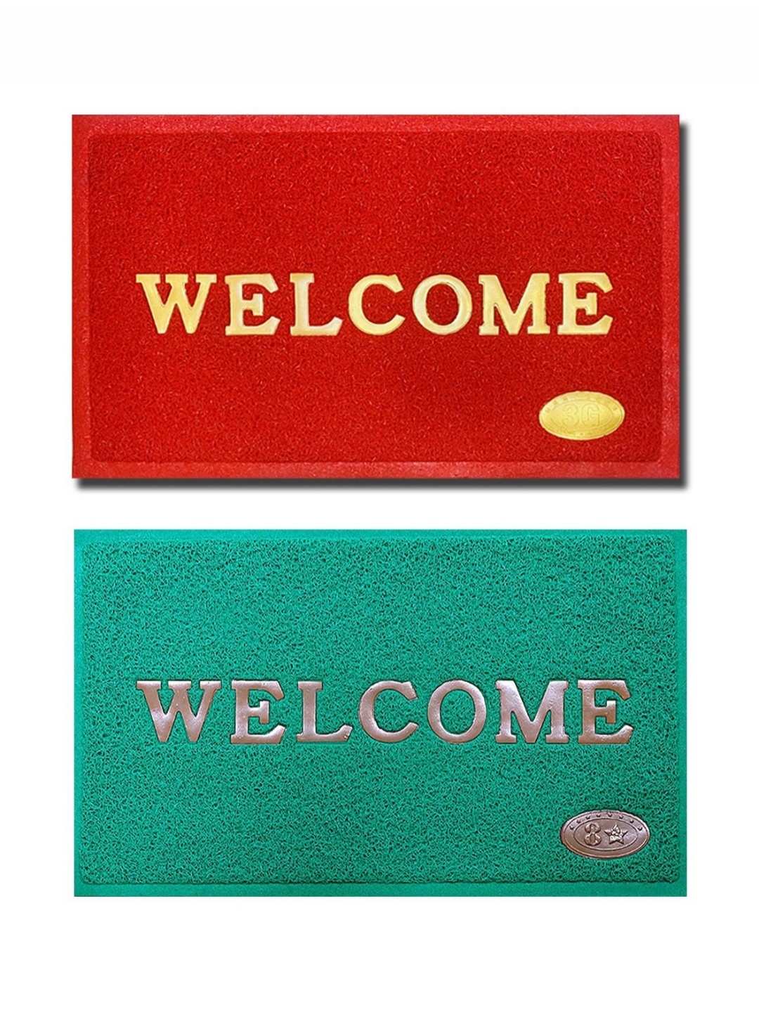 

Abhsant 2-Piece Green & Red Anti-skid Doormats