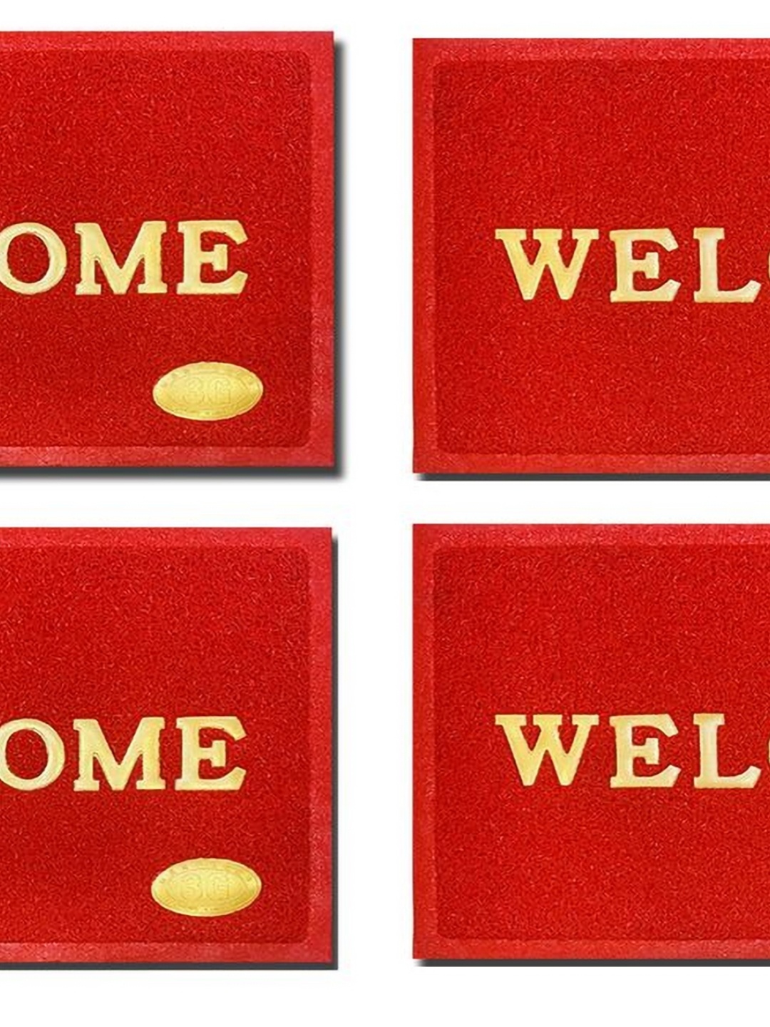 

Abhsant 4-Piece Red Anti-skid Doormats