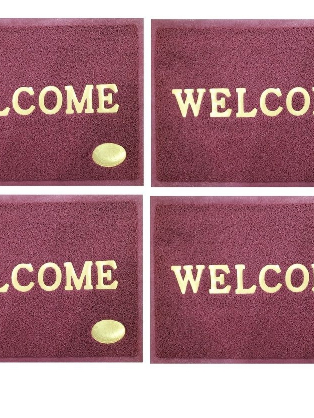 

Abhsant 4-Piece Maroon Anti-skid Doormats