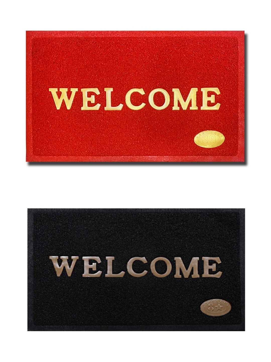 

Abhsant 2-Piece Black & Red Anti-skid Doormats