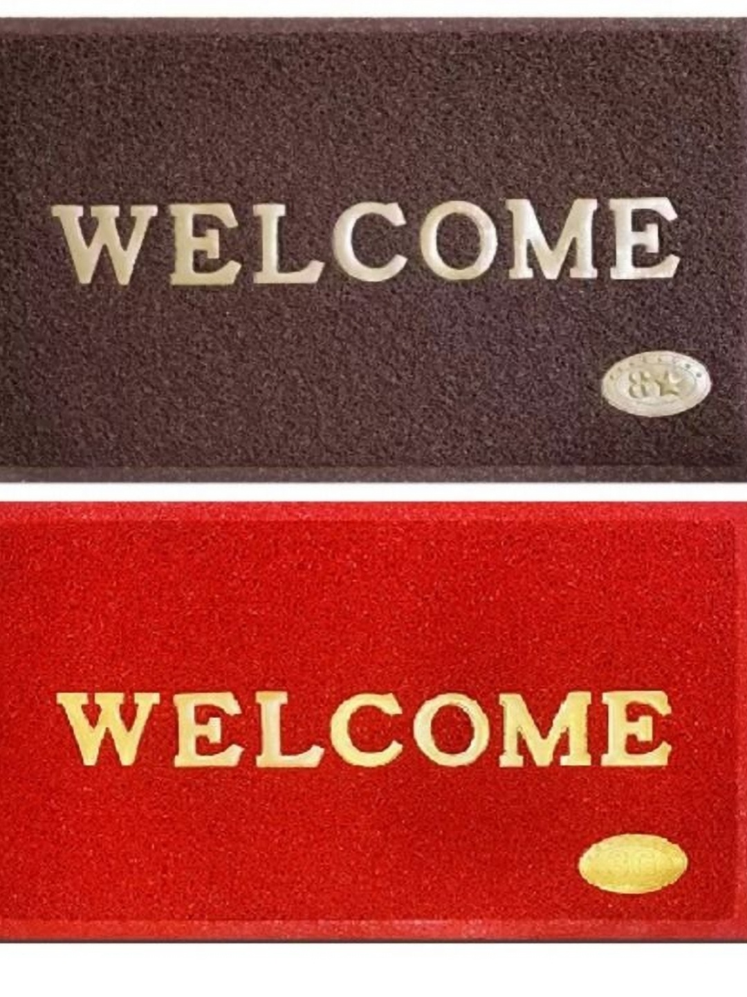 

Abhsant 2-Piece Brown & Red Printed Anti-skid Doormats