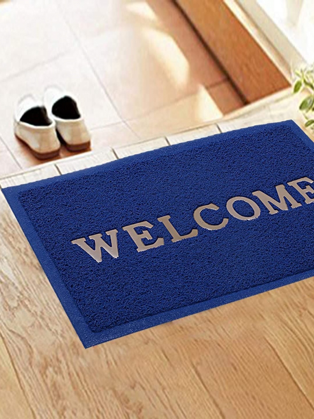 

Abhsant Blue Printed Anti-skid Doormats