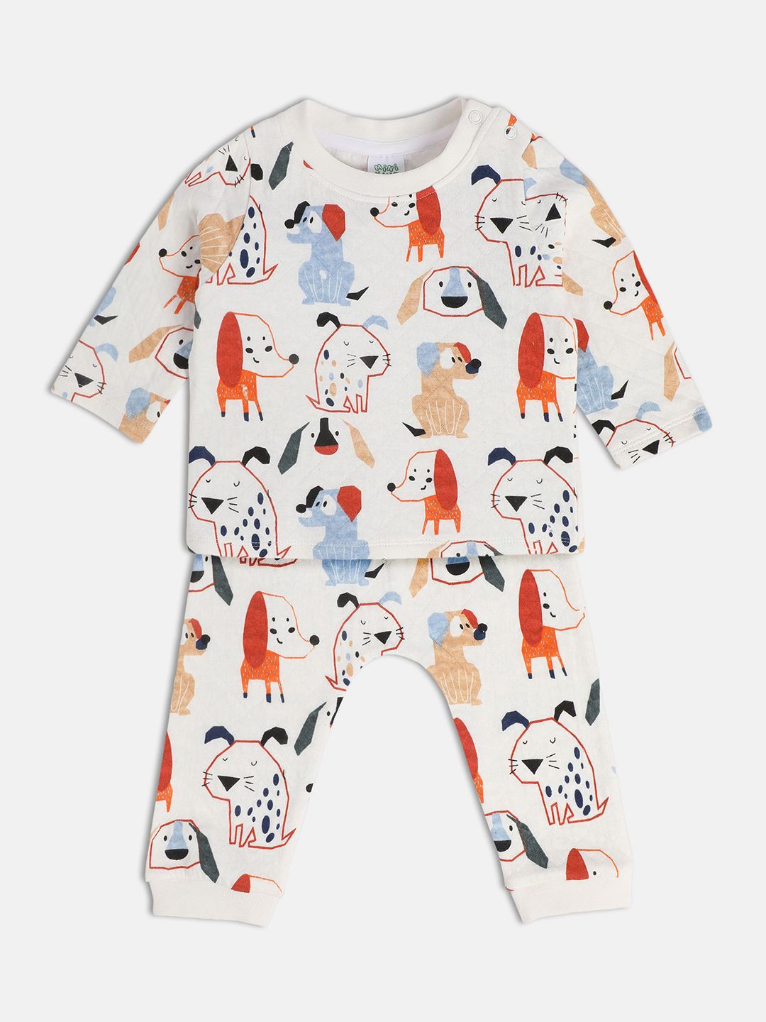

MINI KLUB Boys Printed T-shirt with Trousers, White