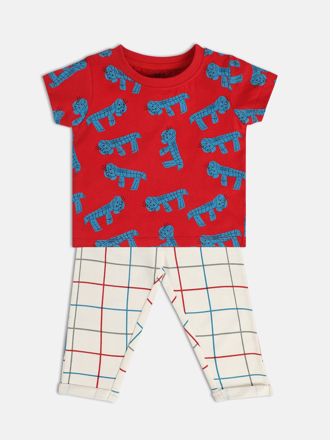 

MINI KLUB Boys Printed T-shirt with Trousers, Red