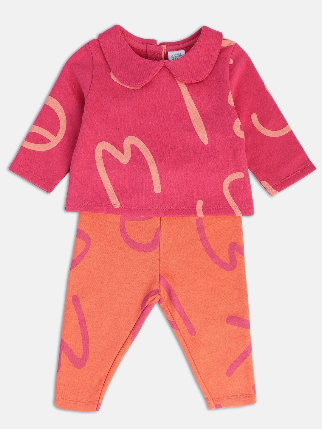 

MINI KLUB Girls Printed T-shirt with Trousers, Pink
