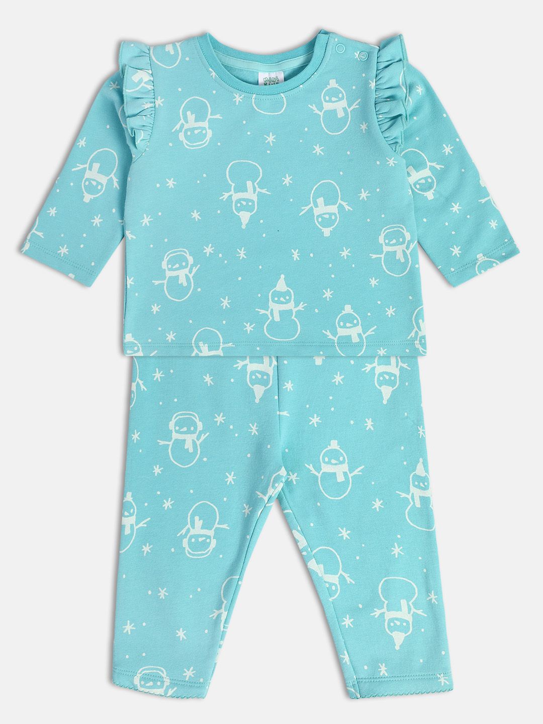 

MINI KLUB Girls Printed Top with Trousers, Blue