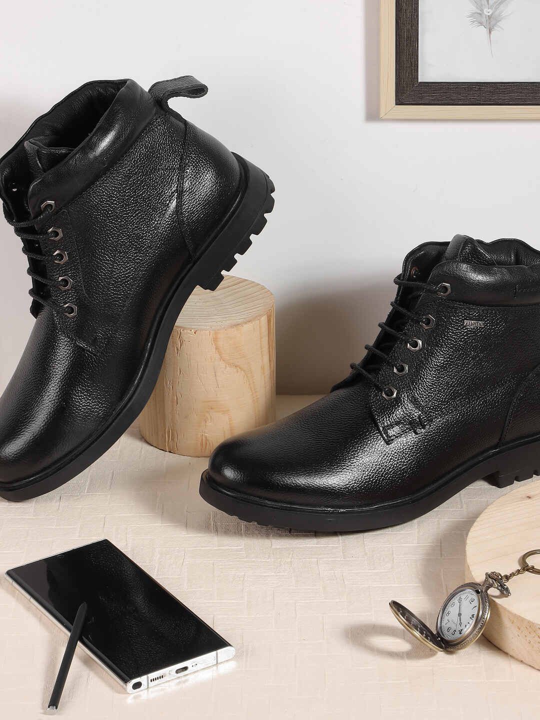 

WALKWAY by Metro Men Mid-Top Lace-Up Boots, Black