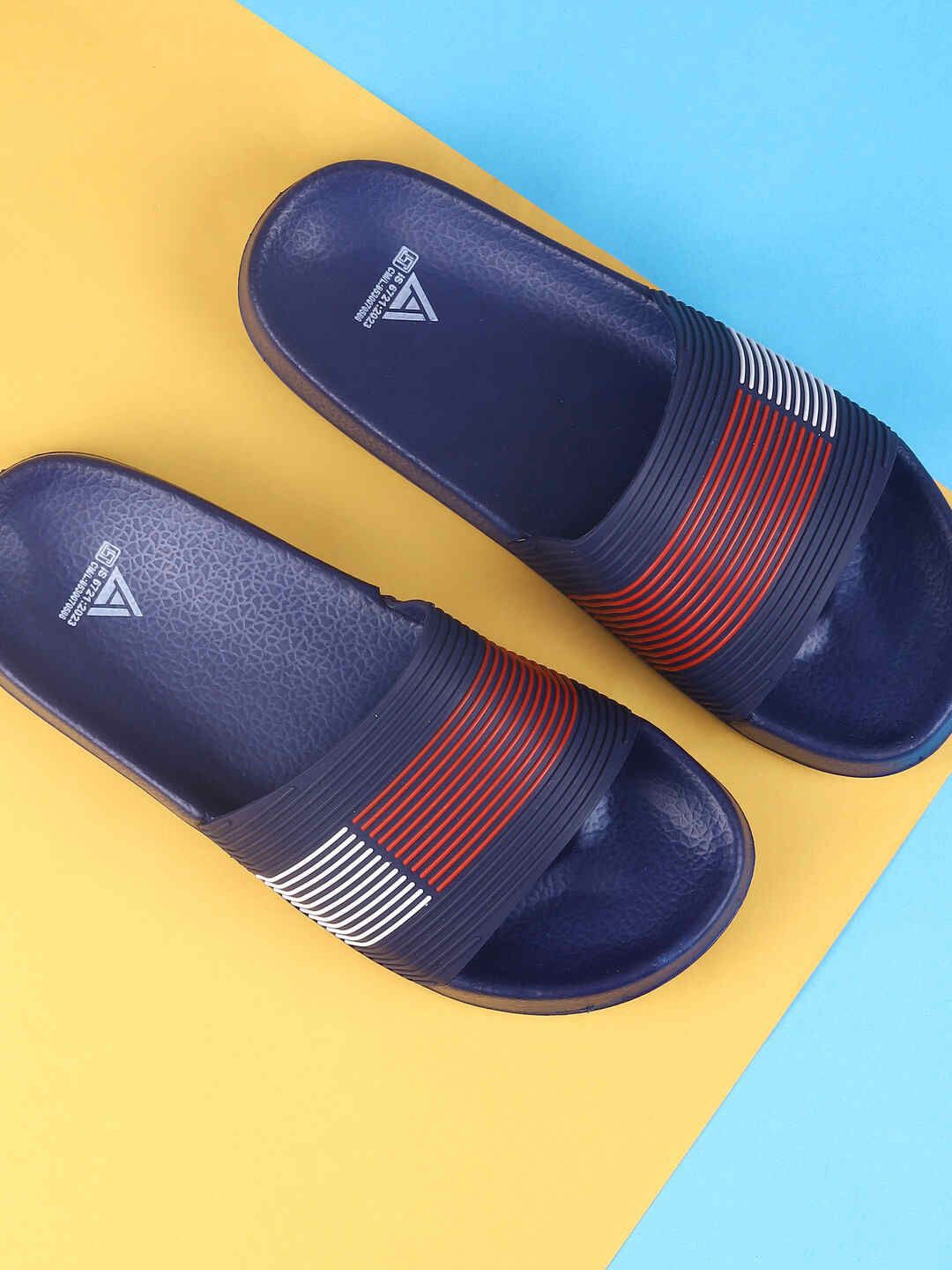 

WALKWAY by Metro Men Striped Sliders, Blue