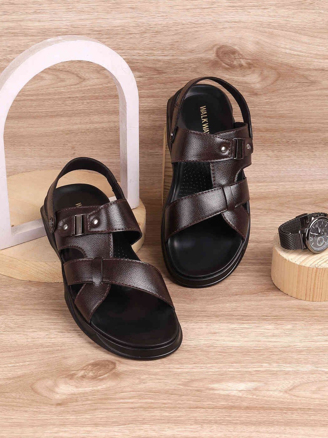 

WALKWAY by Metro Men Ethnic Comfort Sandals, Brown