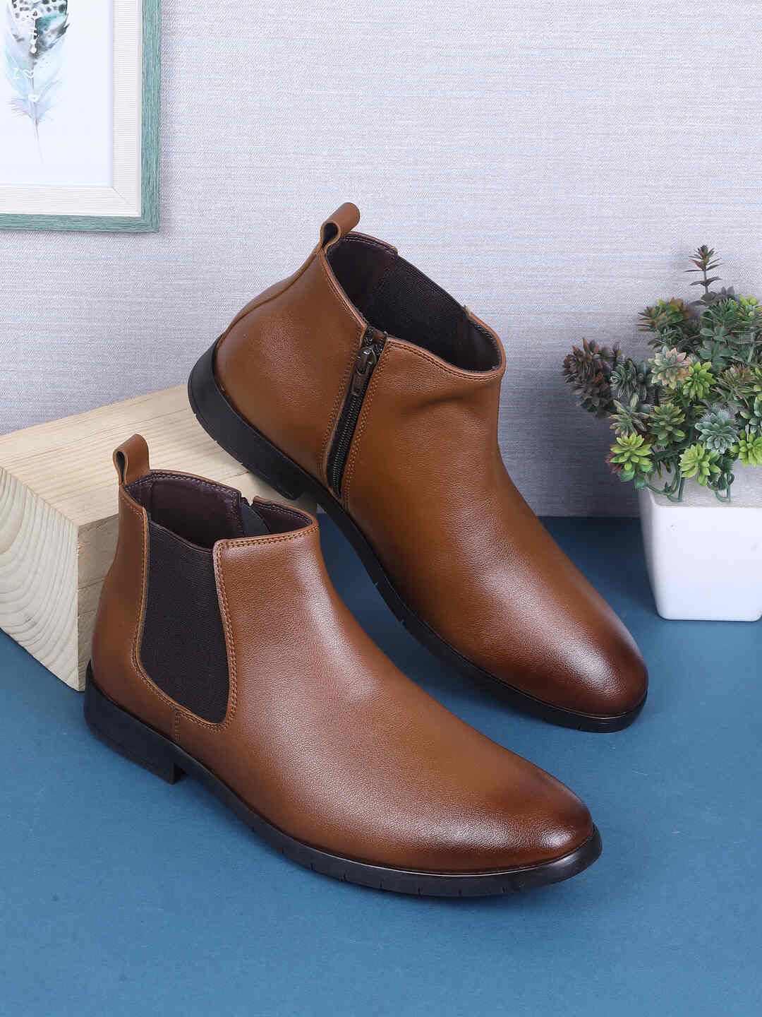 

WALKWAY by Metro Men Mid-Top Chelsea Boots, Tan