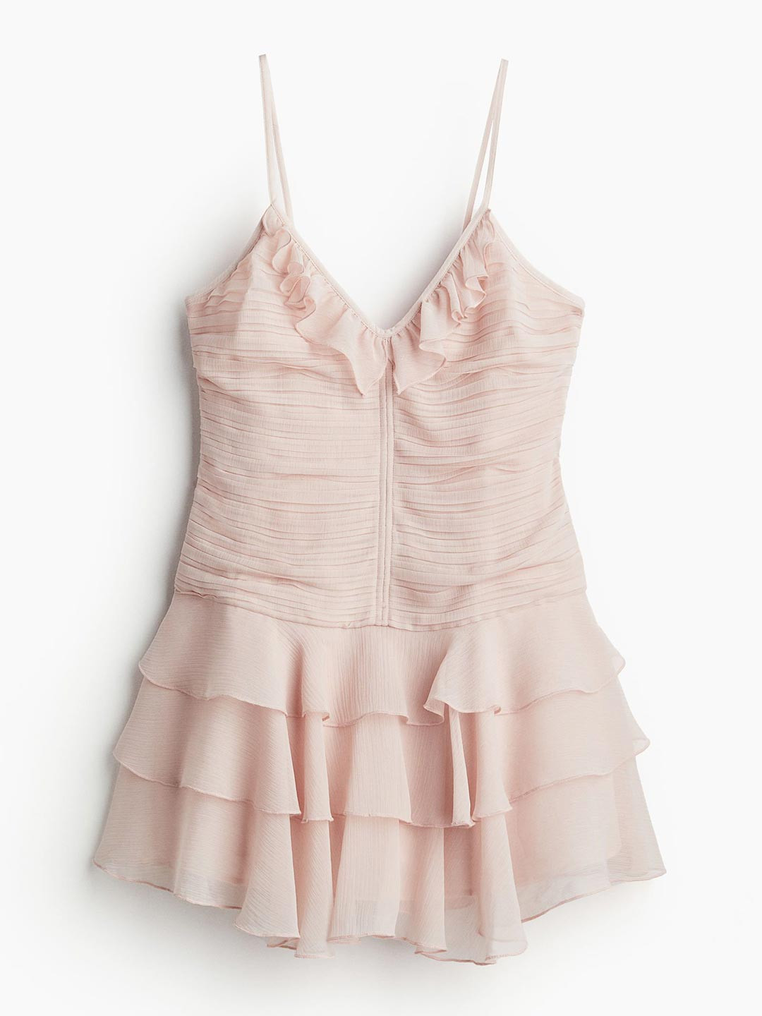 

H&M Tiered-Skirt Chiffon Dresses, Pink