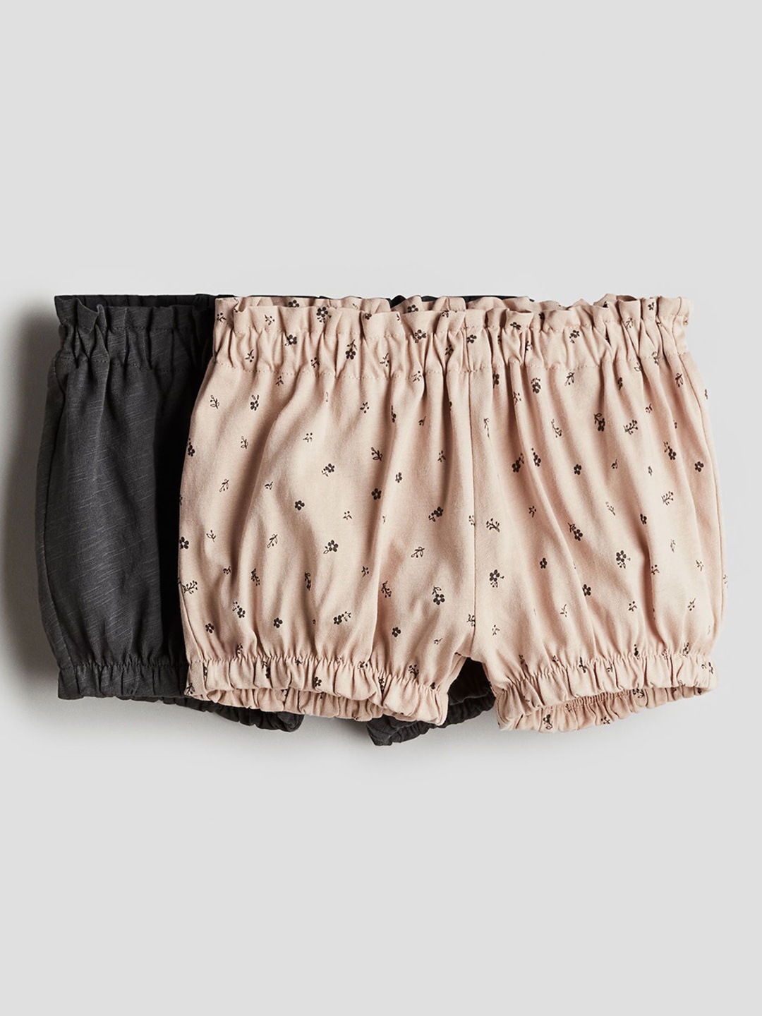 

H&M Infant Girls Pack Of 2 Printed Pure Cotton Bloomers, Beige