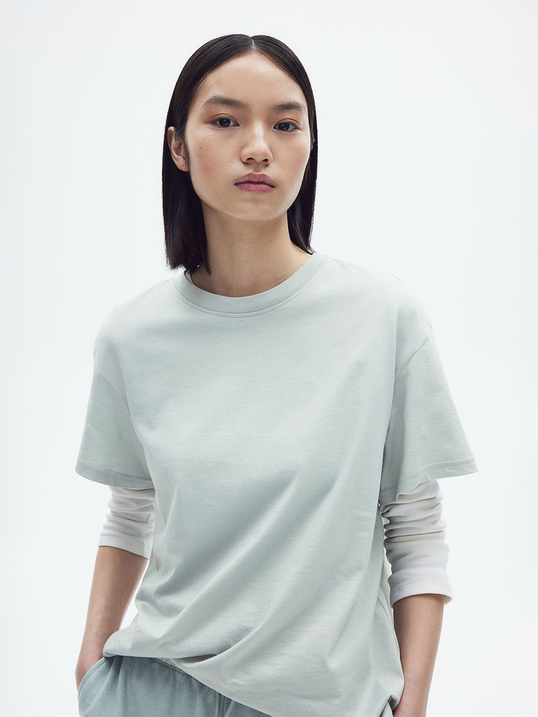 H&M Oversized T-Shirt, Turquoise blue
