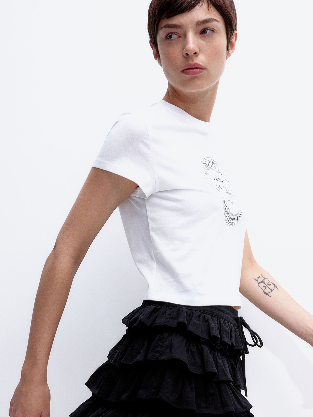 

H&M Printed T-shirt, White