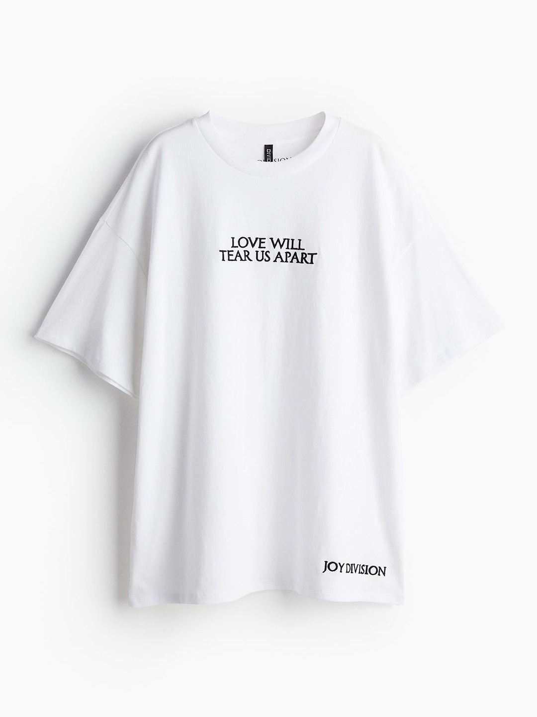 

H&M Pure Cotton Oversized Printed T-Shirt, White