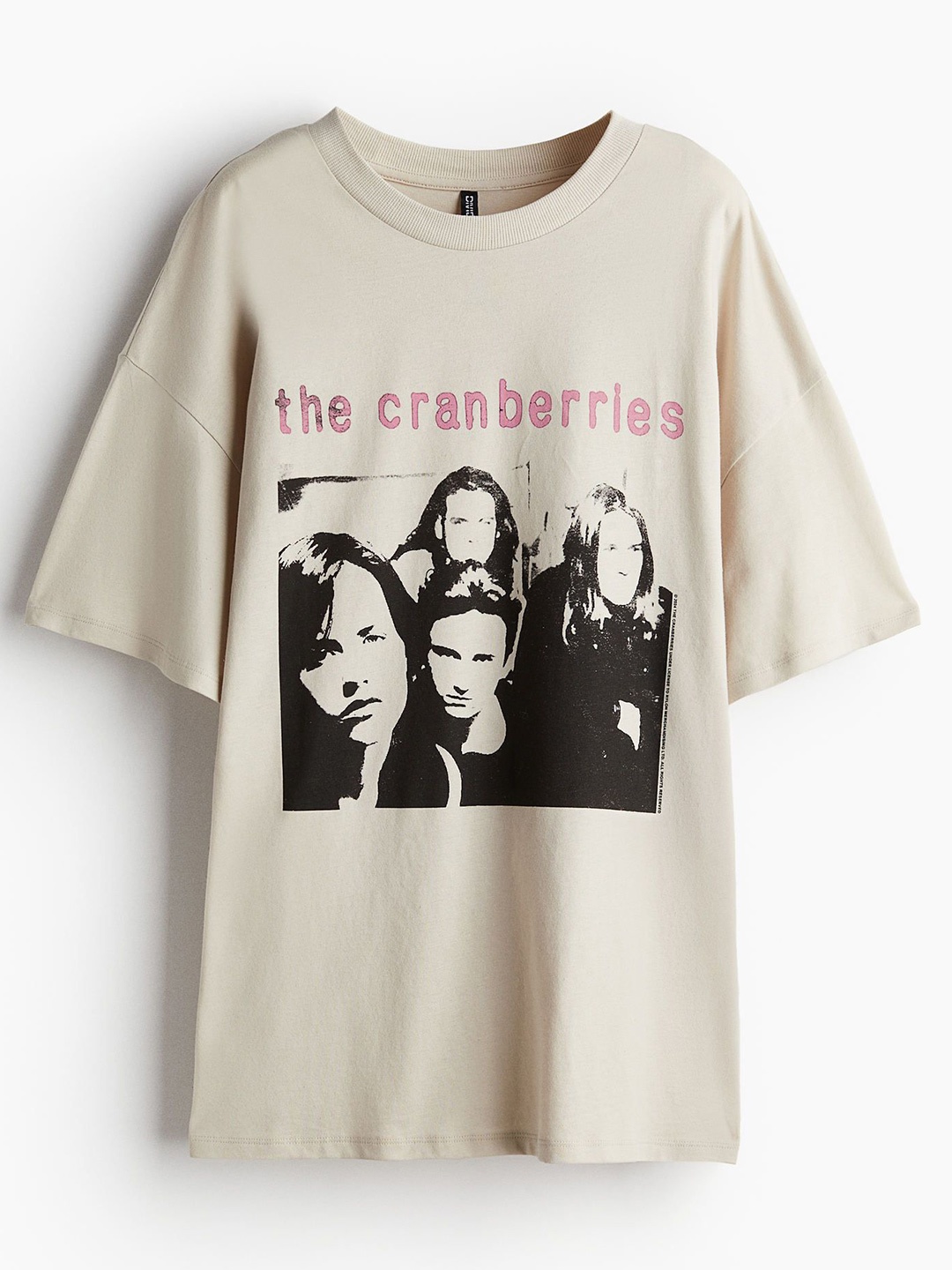 

H&M Oversized Printed T-shirt, Beige