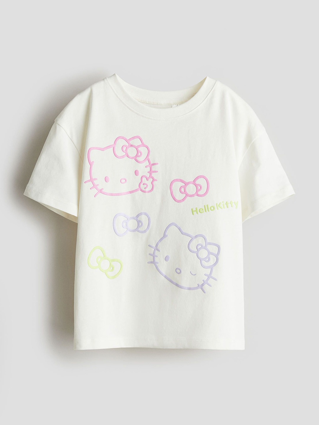 

H&M Infant Girls Printed Pure Cotton T-Shirt, Off white