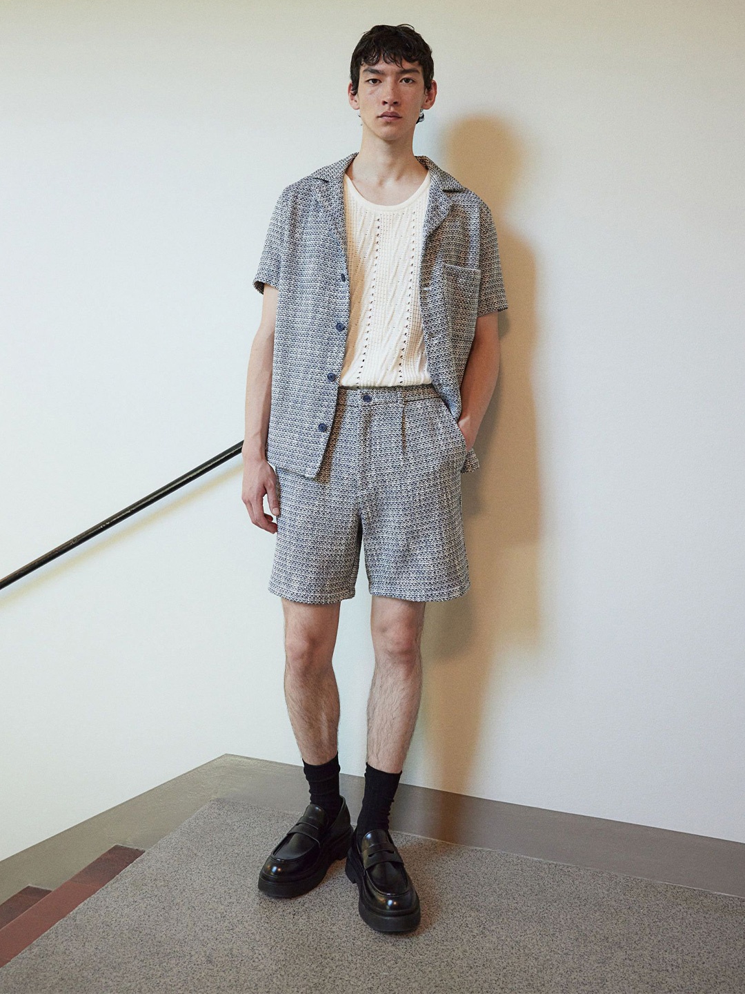 

H&M Pattern-Knit Top Vest, White