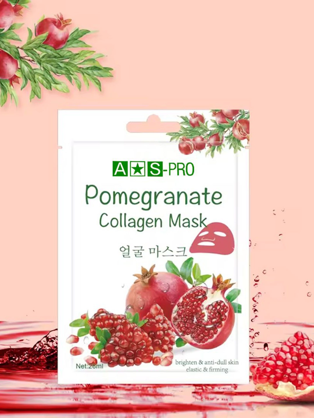 

Adbeni Pomegranate Collagen Sheet Mask 28ml, Pink