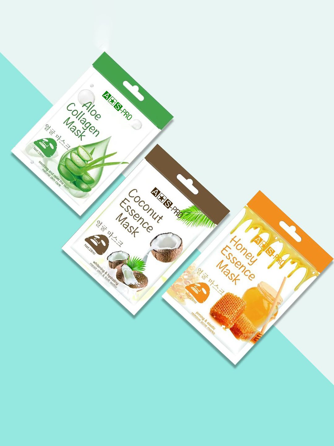 

Adbeni Set Of 3 Aloe Vera Coconut & Honey Sheet Mask - 28ml Each, Green