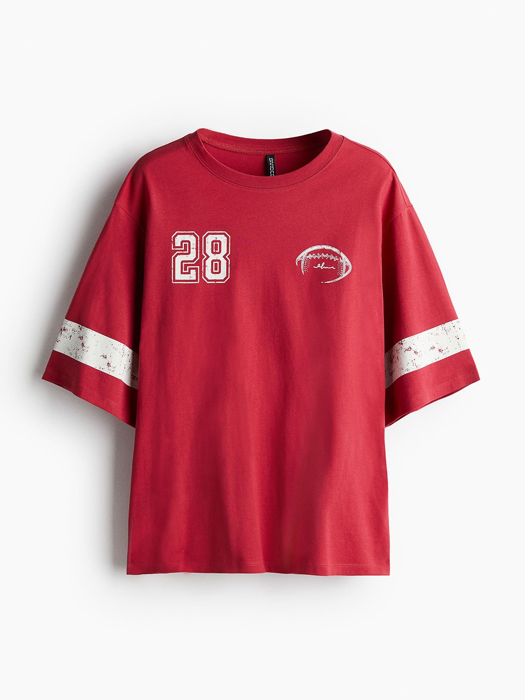 H&M Printed Oversized T-Shirts, Red
