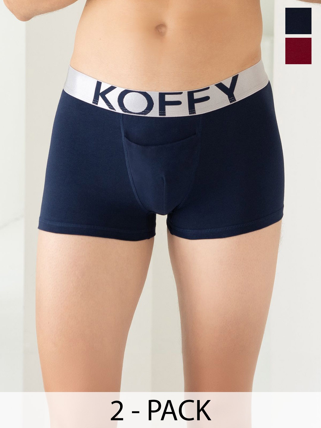 

KOFFY Pack Of 2 Printed Details Cotton Trunk KOFFY_KI24_MNRD_NB_2PC, Maroon