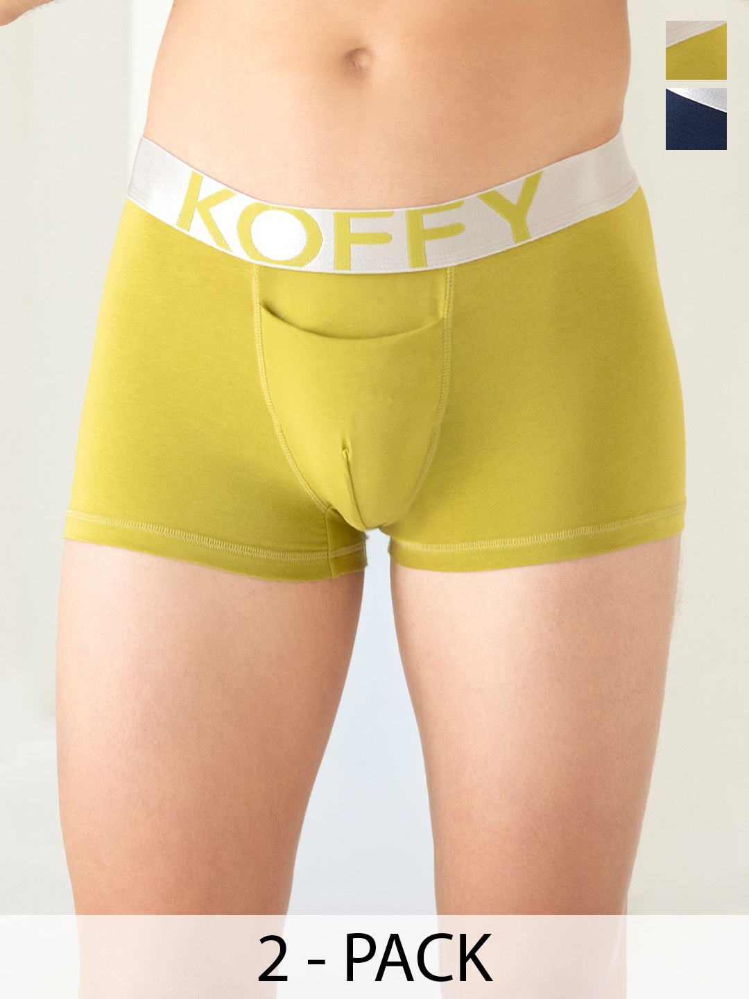 

KOFFY Pack Of 2 Printed Details Cotton Trunk KOFFY_KI24_MTGN_NB_2PC, Lime green