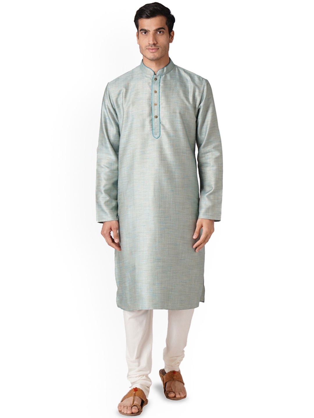 

ZOIS Men Thread Work Kurta, Blue
