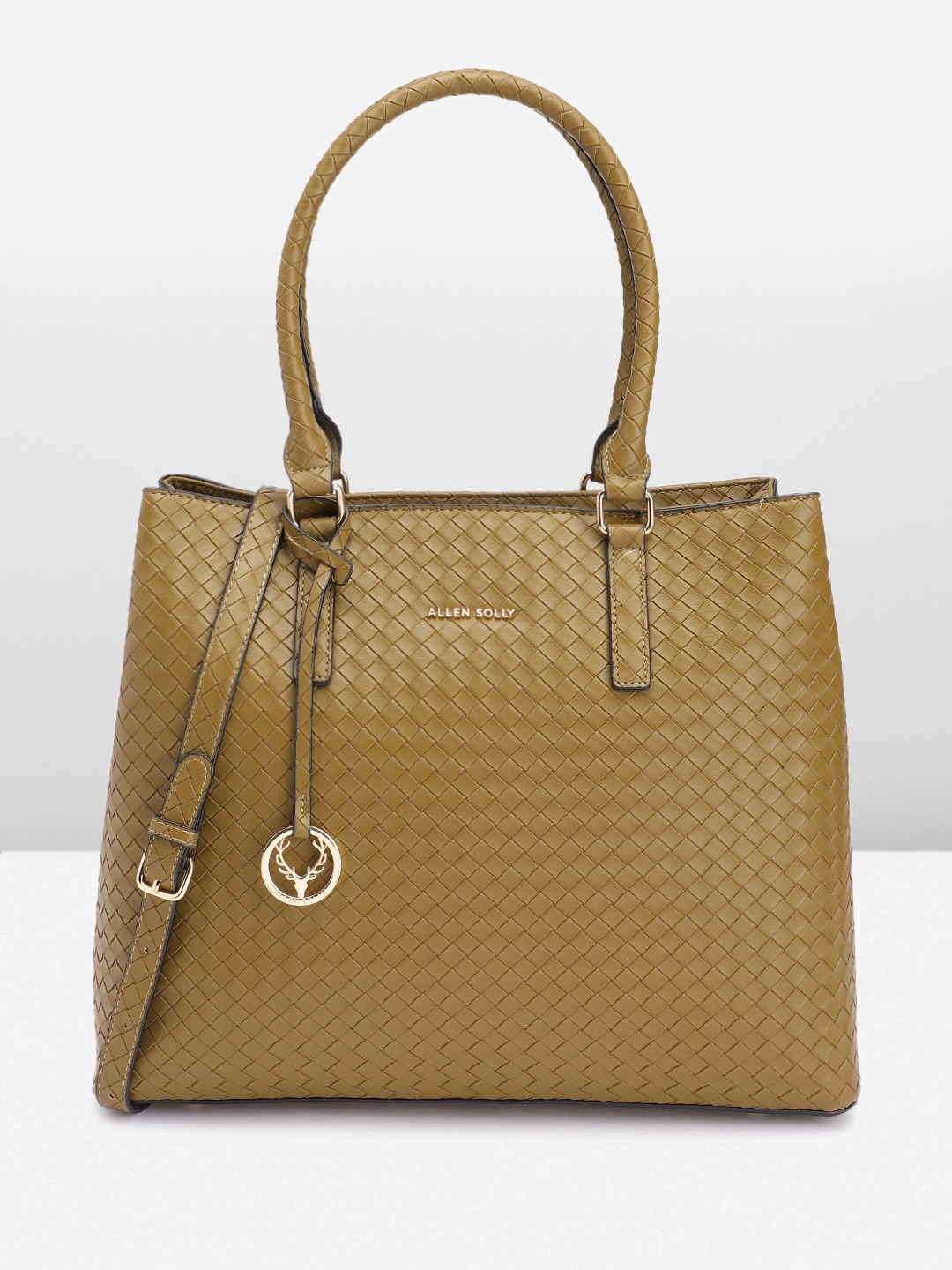 

Allen Solly Textured Structured Shoulder Bag, Olive