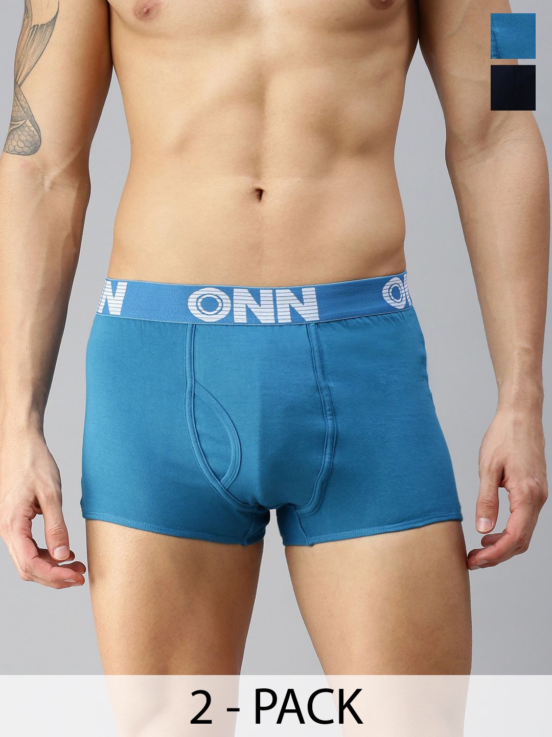 

ONN Pack Of 3 Assorted Printed Details Cotton Trunk ONN_OR_154_AST2_3PC, Blue