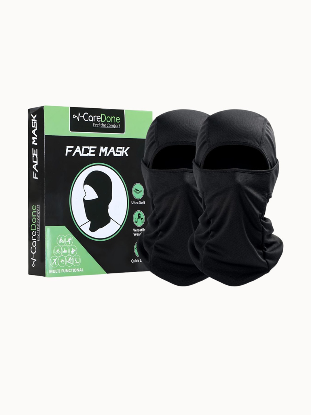 

CareDone Men Pack Of 2 Bike Riding Dust Protection Headband, Black