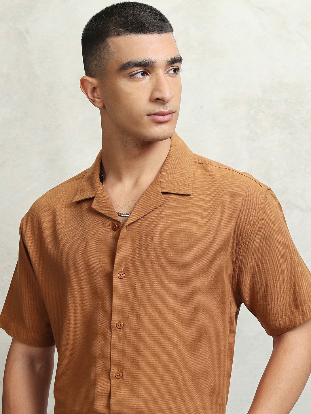 

HIGHLANDER Men Opaque Casual Shirt, Brown