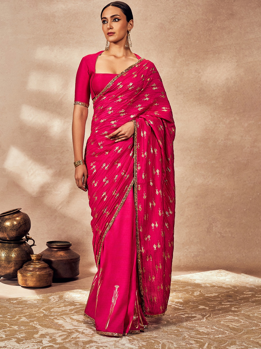 Masaba Pure Silk Saree, Pink