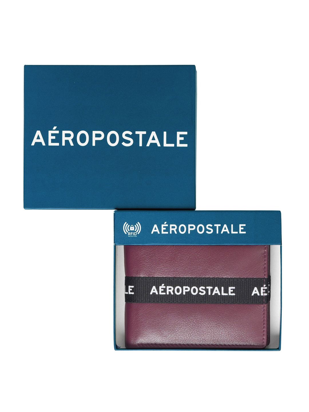 

Aeropostale Men Typography Leather Two Fold Wallet, Maroon