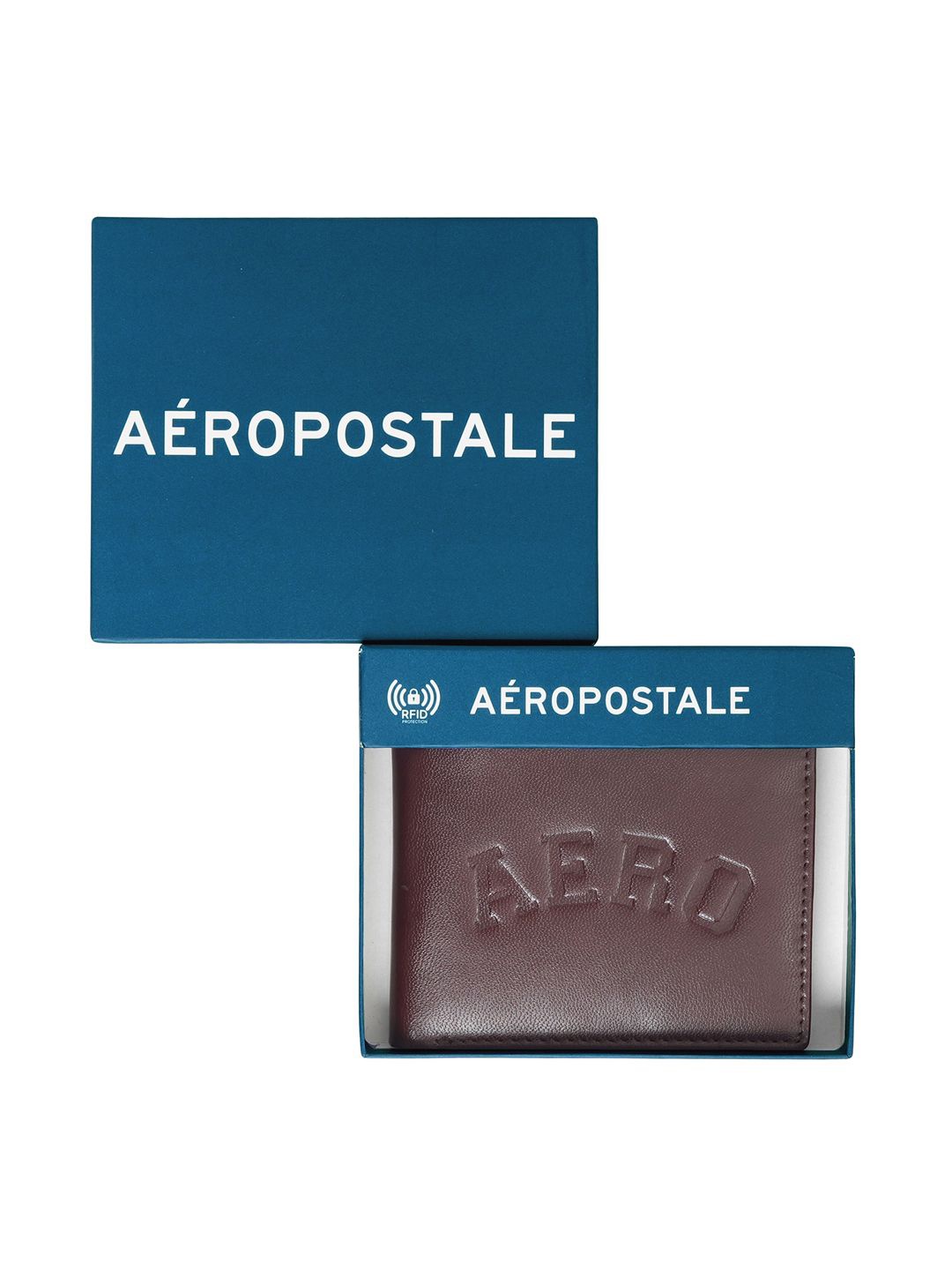 

Aeropostale Men Typography Textured Leather Two Fold Wallet, Maroon