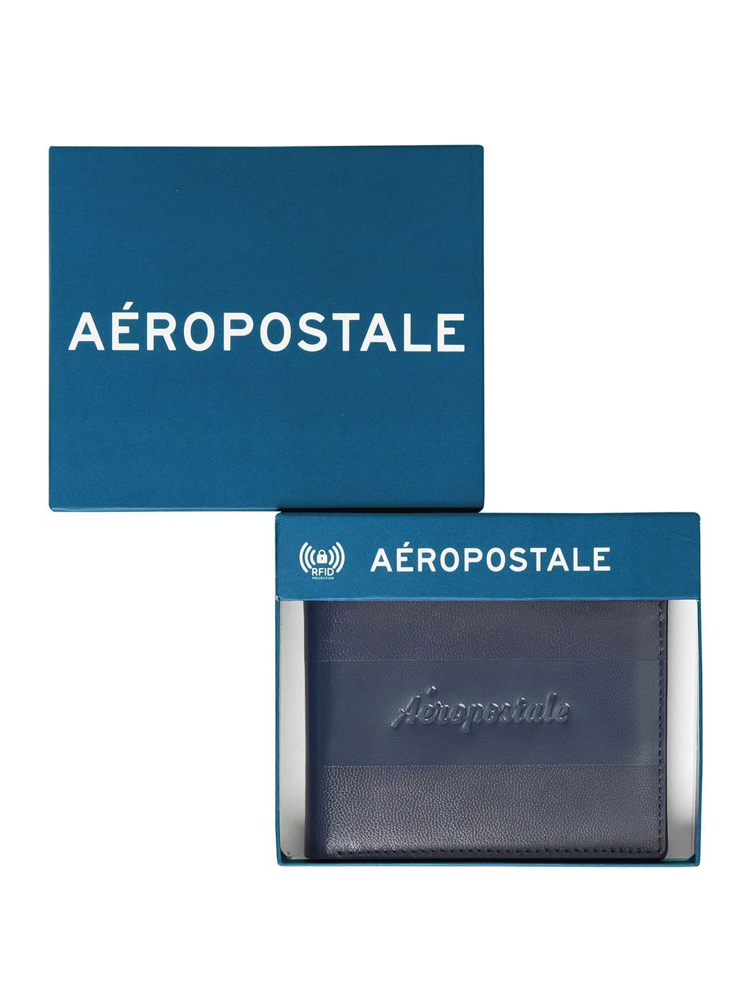 

Aeropostale Men Leather Two Fold Wallet, Navy blue