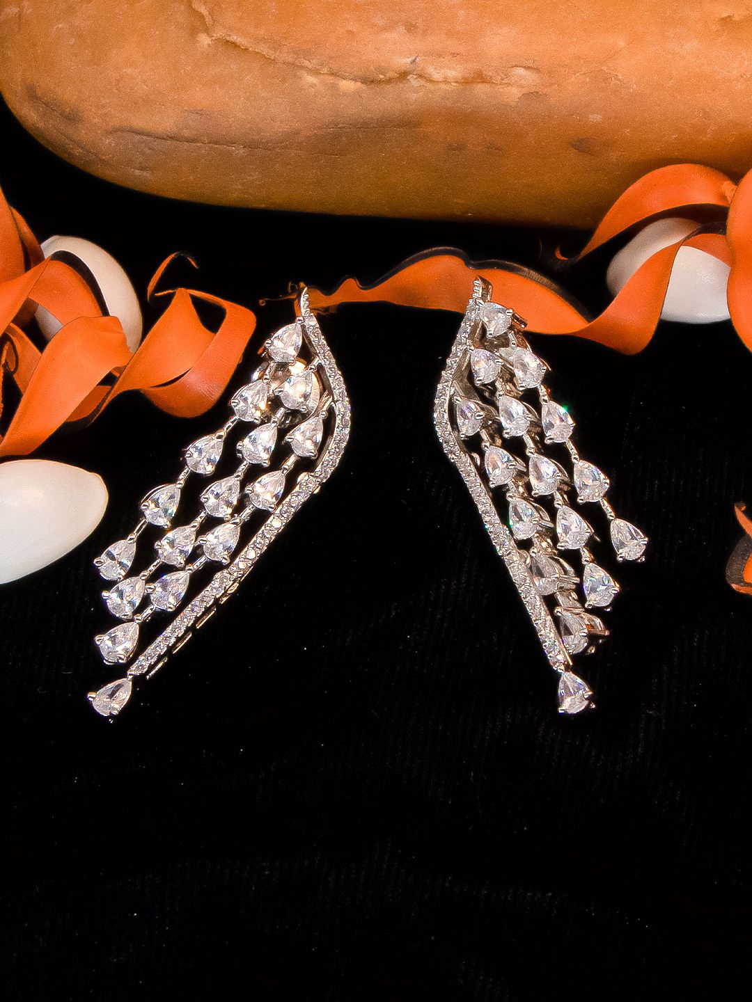 

Manikya Circular Drop Earrings, Silver