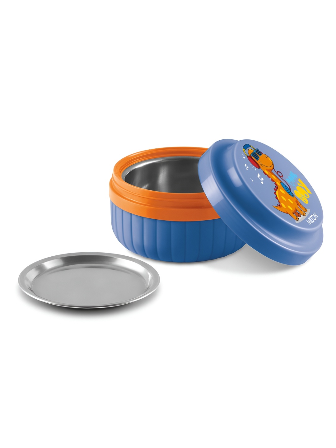 

Milton Kids Blue & Orange Bestie Tiffin Big Plastic Insulated Kids Lunch Box 315ml, Navy blue