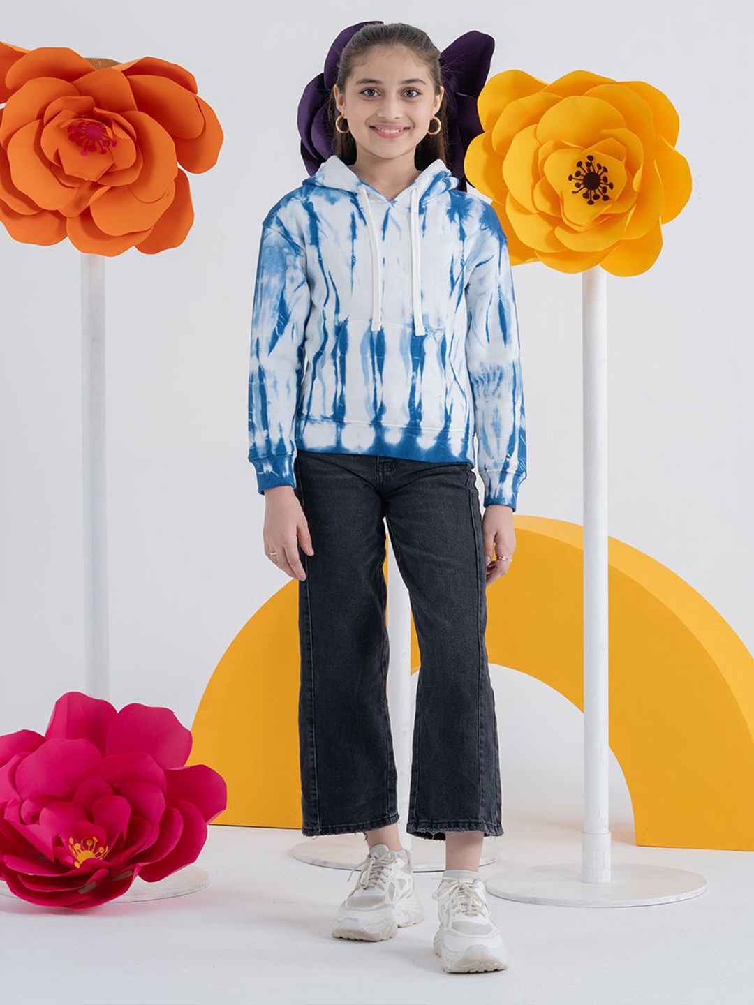 

SPUNKIES Girls Printed Hooded Sweatshirt, Blue