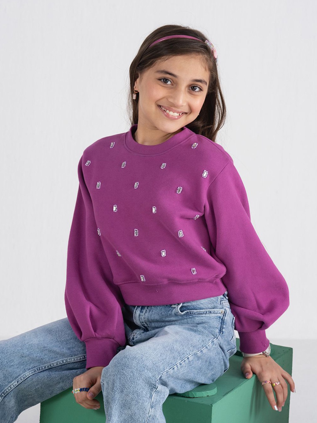 

SPUNKIES Girls Sweatshirt, Purple