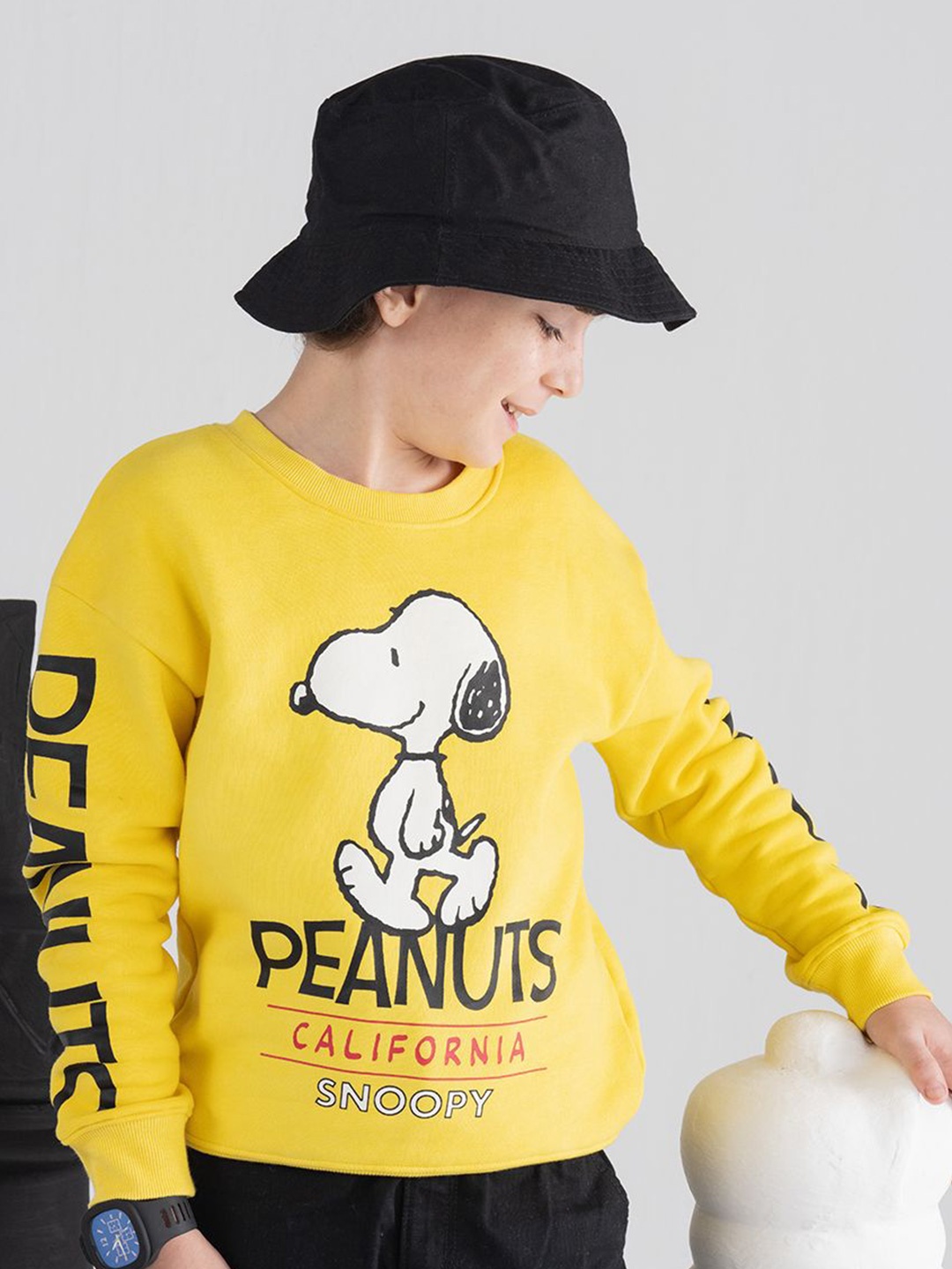 

SPUNKIES Boys Printed Sweatshirt, Yellow