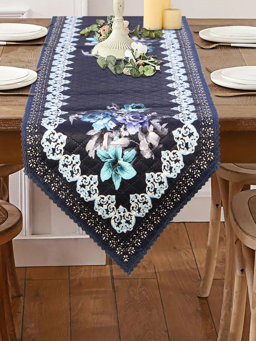 

LooMantha Blue & White Printed Table Runner