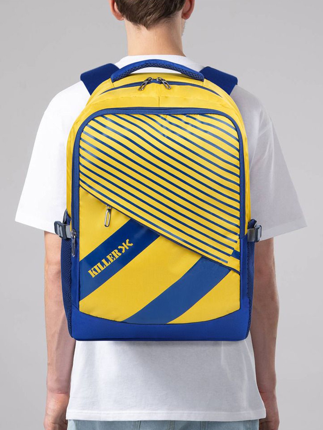 

Killer Unisex Striped Backpack, Yellow