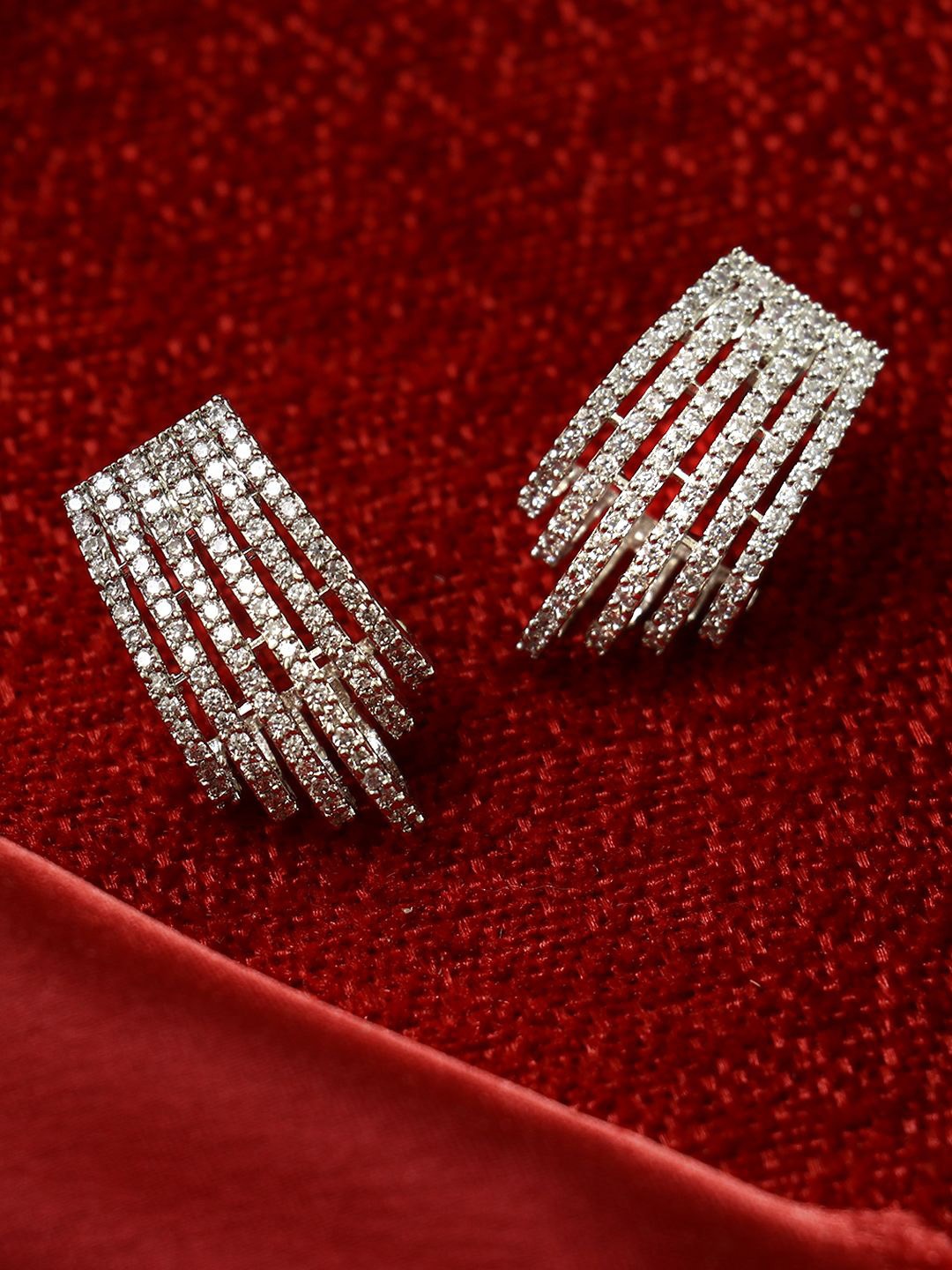 

Adwitiya Collection Classic Studs Earrings, Silver