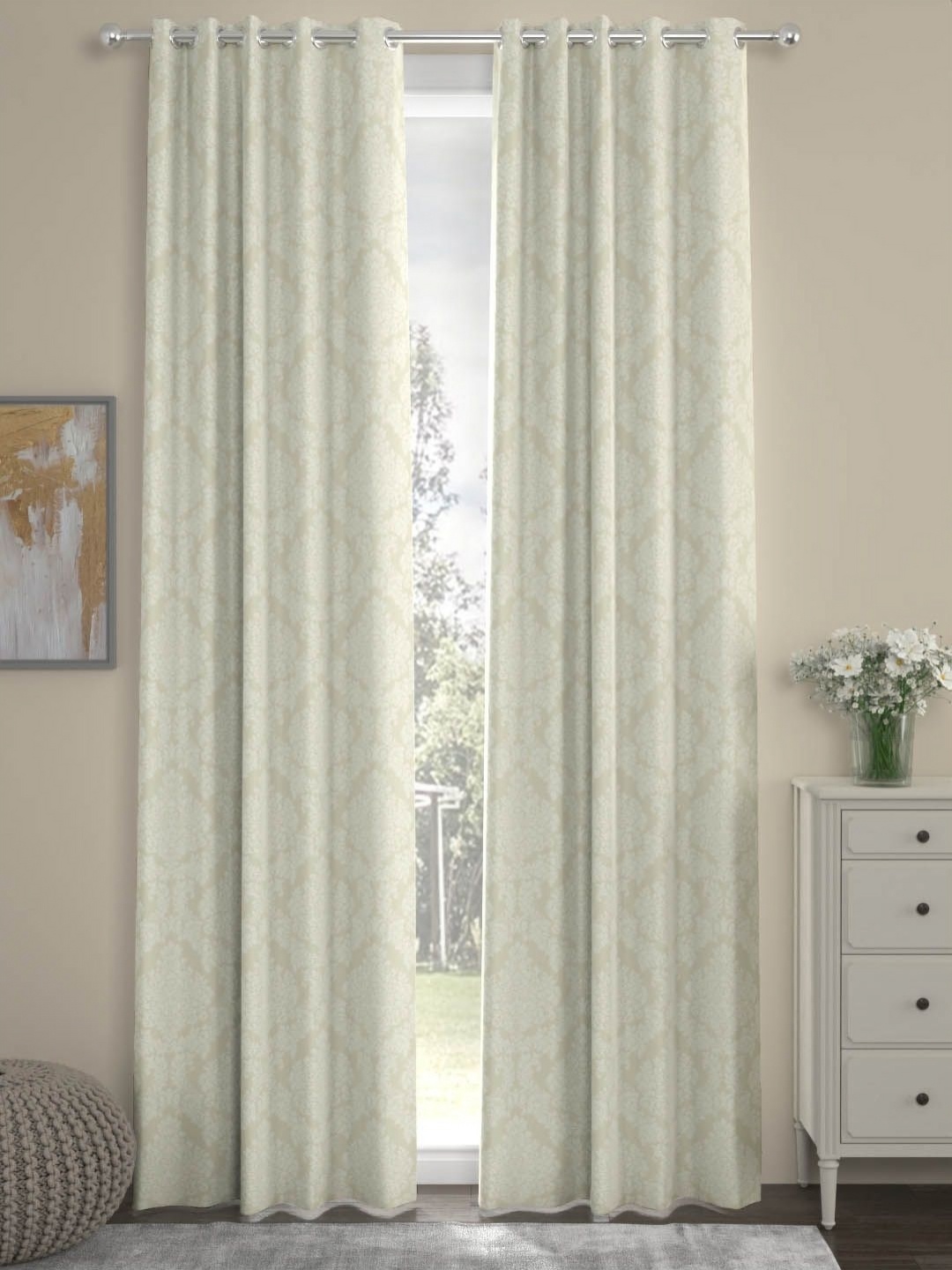 

Myntra Elegant Homes Off White Set of 2 Door Curtain