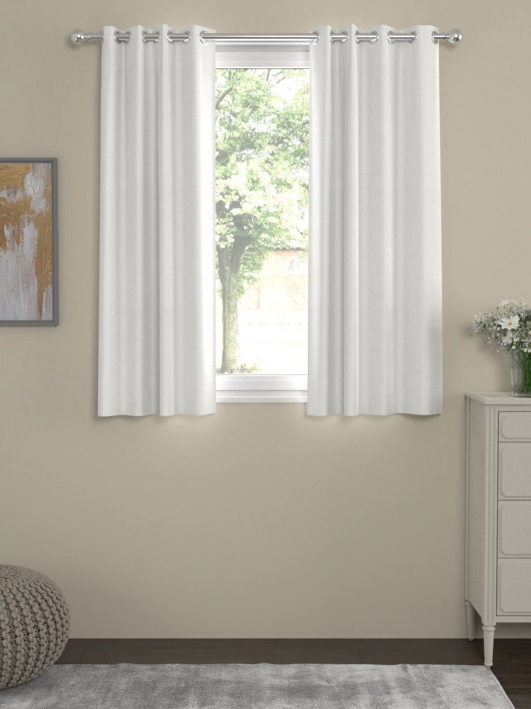

Myntra Elegant Homes White Set of 2 Window Curtain