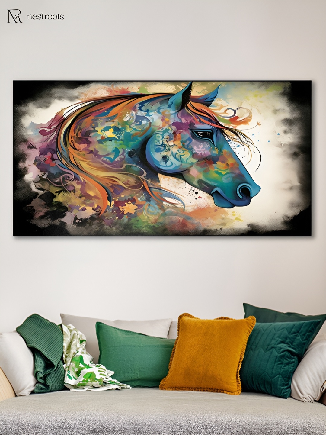 

nestroots Blue & Black 1 Piece Canvas Other Wall Paintings