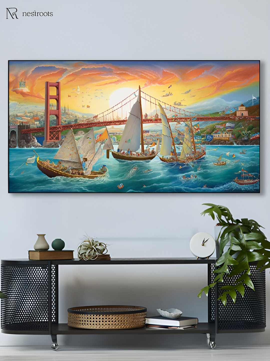 

nestroots Yellow & Beige 1 Piece Canvas Other Wall Paintings