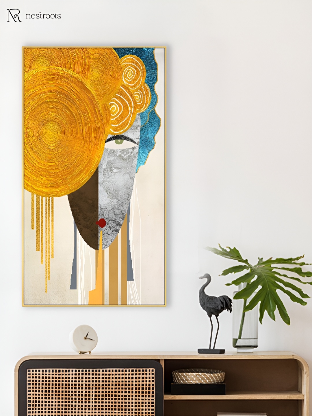 

nestroots Yellow & Blue 1 Piece Canvas Other Wall Paintings