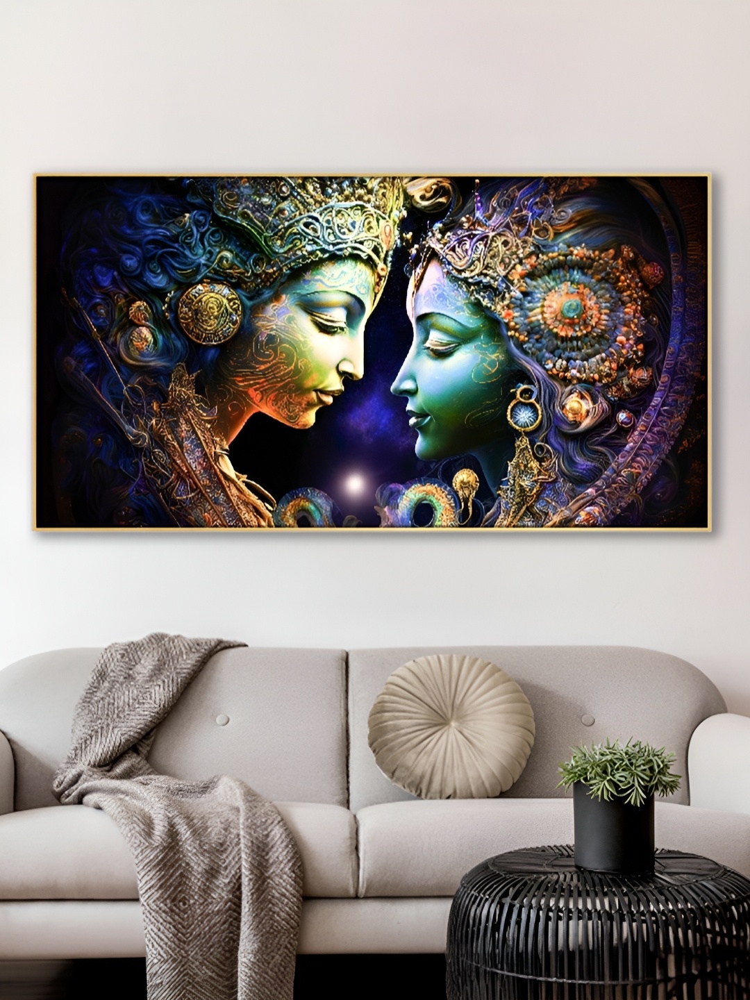 

nestroots Navy Blue & Gold-Toned 1 Piece Canvas Other Wall Paintings